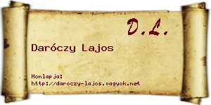 Daróczy Lajos névjegykártya